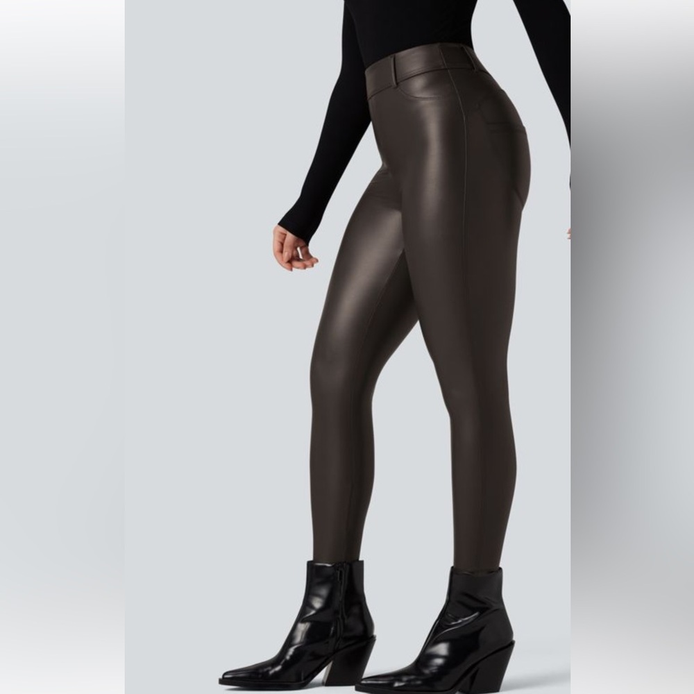 Halara Women's Brown Faux Leather Leggings